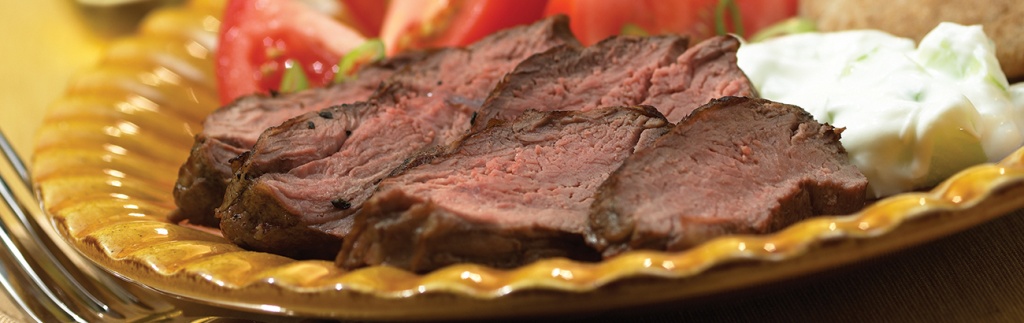 Barbecued Leg of Lamb with Cucumber Yogurt Dip