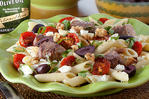 Penne Pasta with Lamb and Feta Cheese