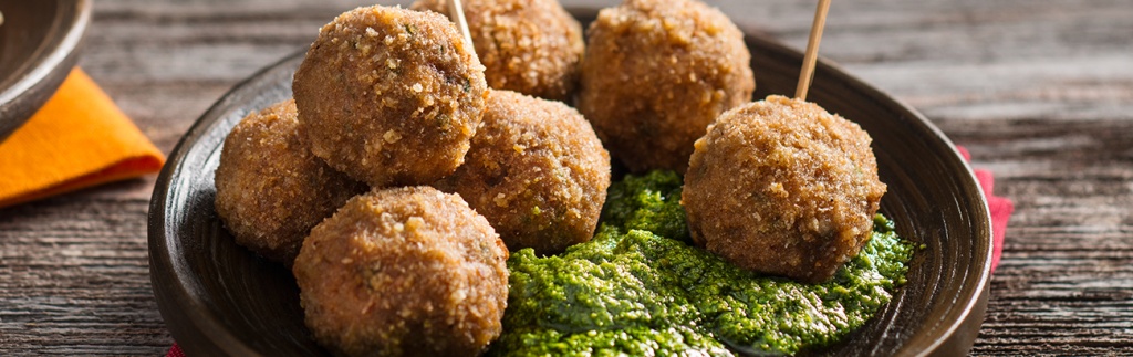 Bite-Size Meatballs with Salsa Verde