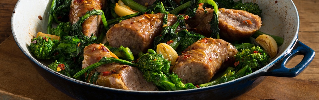 Sausage with Bitter Greens