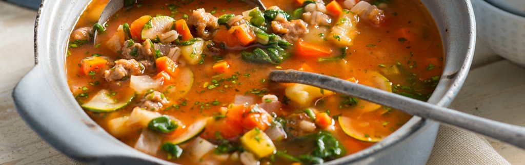 Turkey Sausage and Barley Soup