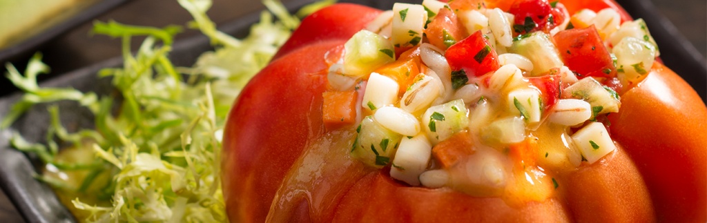 Barley Stuffed Fresh Tomatoes
