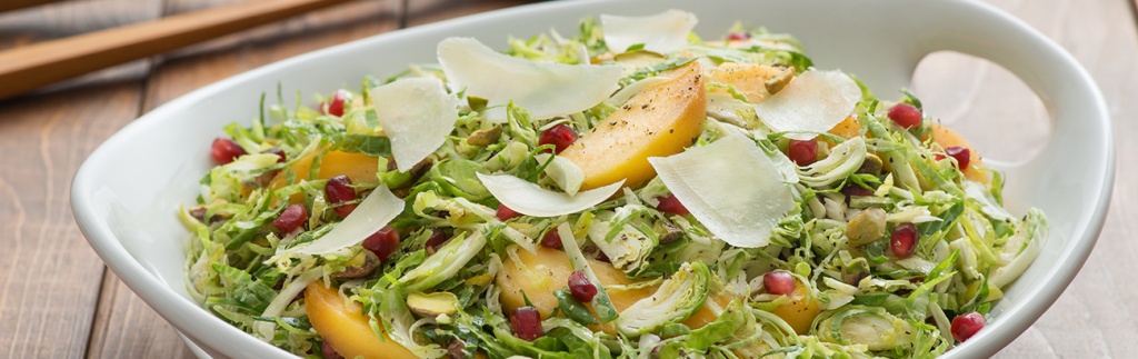 Shredded Brussels Sprout Salad with Persimmon