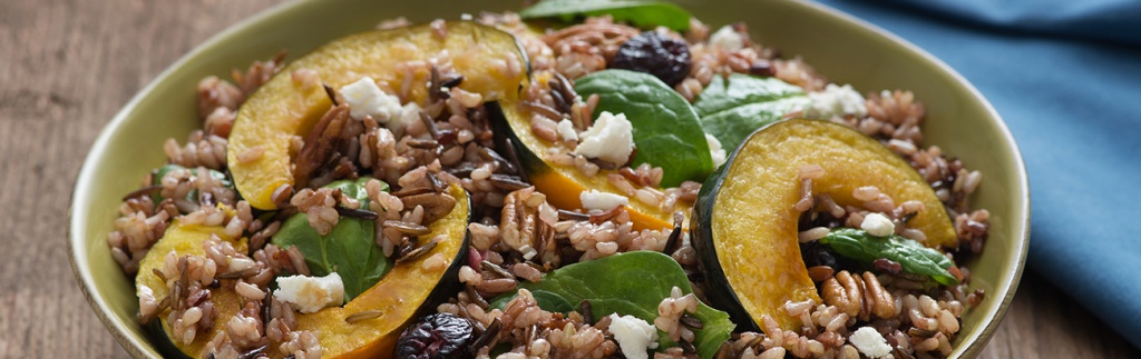 Wild Rice and Roasted Squash Salad with Maple Dressing