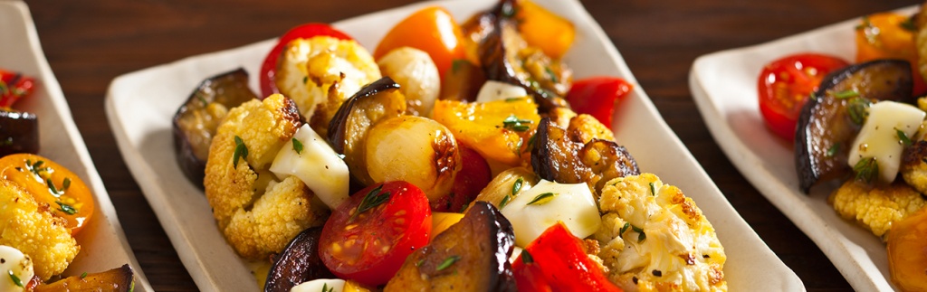 Mixed Roasted Vegetables Salad with Scamorza Cheese