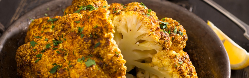 Whole Roasted Curry Cauliflower