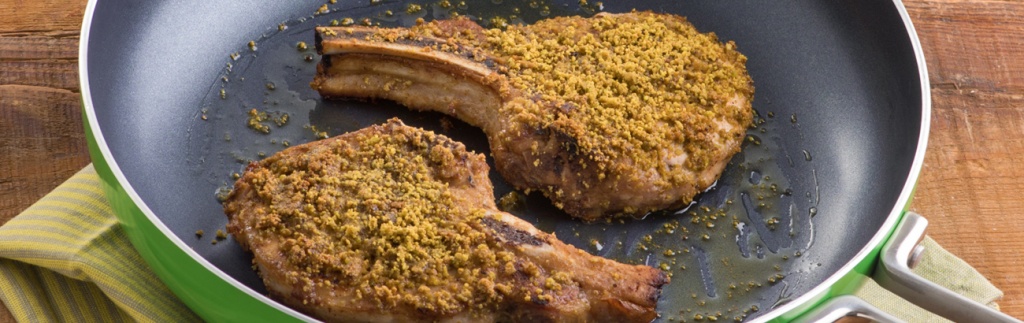 Pistachio-Dusted Pork Chops