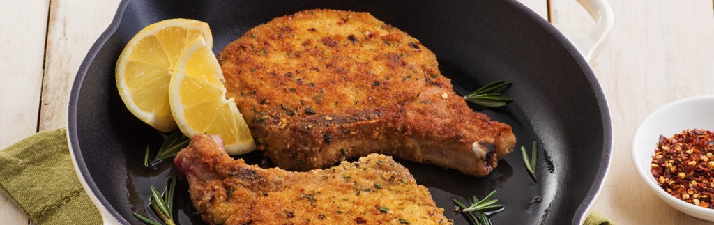Skillet Breaded Pork Chops with Rosemary