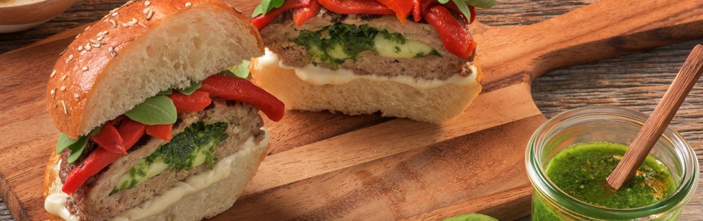 Pesto Stuffed Burger