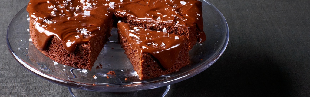 Double-Chocolate Cake with Salted Chocolate Caramel Icing
