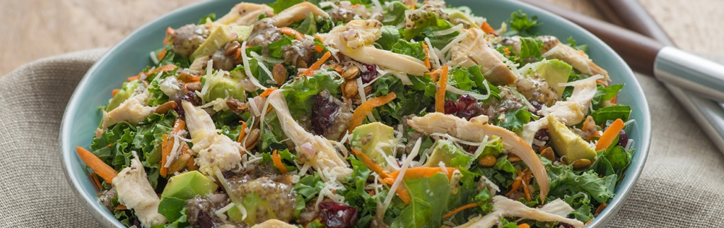 Kale Salad with Lemon Chia Dressing