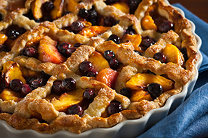 Lattice-Topped Peach and Berry Tart