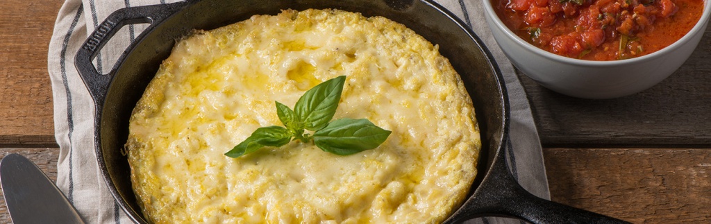 Cheese Frittata with Tomato Basil Sauce