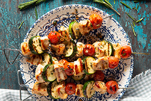 Chicken Kabobs with Zucchini and Cherry Tomatoes
