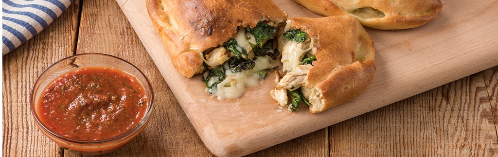 Chicken, Spinach, and Cheese Calzone