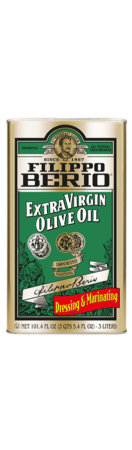 A tin of extra virgin olive oil.