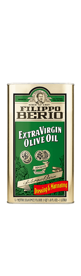 A tin of extra virgin olive oil.