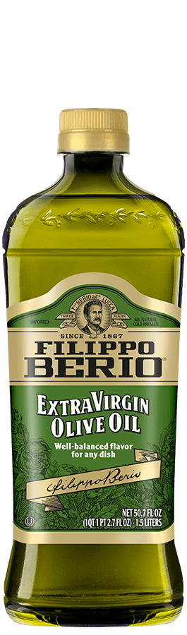 A bottle of extra virgin olive oil.