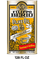 A tin of Filippo Berio olive oil.