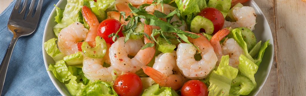 Shrimp and Tomato Salad with Basil-Vodka Dressing
