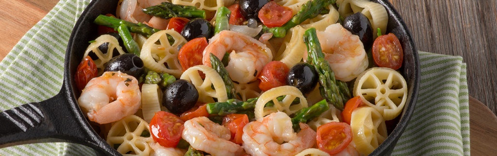 Skillet Shrimp with Rotelle