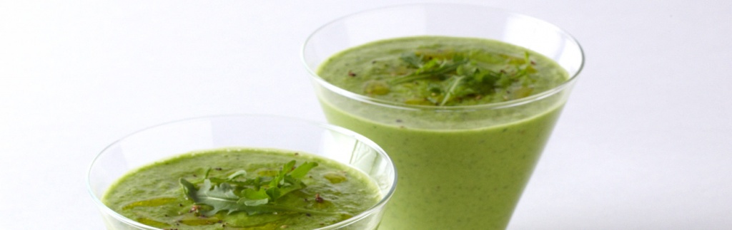 Basil, Cucumber, and Arugula Gazpacho