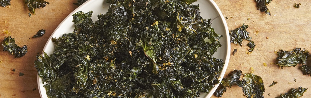 Kale Chips with Toasted Lemon Zest