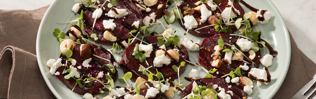 Beet Carpaccio Salad with Toasted Hazelnuts
