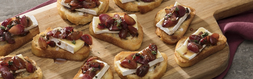 Blistered Balsamic Grape Crostini
