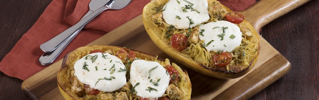 Chicken Caprese Stuffed Spaghetti Squash