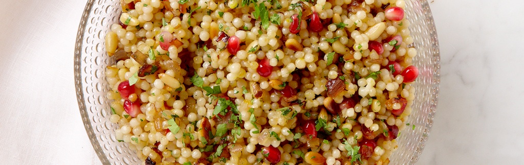 Israeli Couscous with Saffron, Toasted Pine Nuts, and Currants