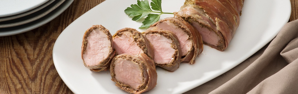 Filippo Berio Olive Pesto And Prosciutto Wrapped Pork Tenderloin 025 