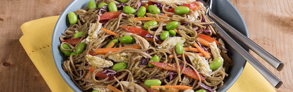 Chicken and Soba Noodle Pesto Salad