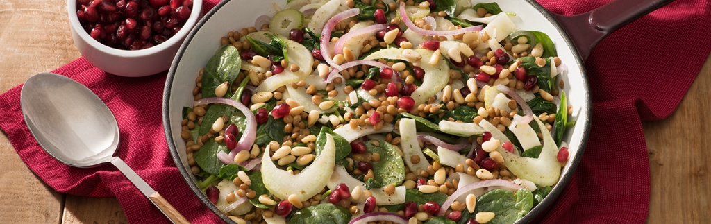 Warm Lentils and Spinach Salad