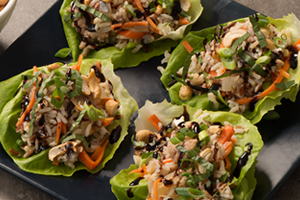 Chicken and Wild Rice Lettuce Wraps