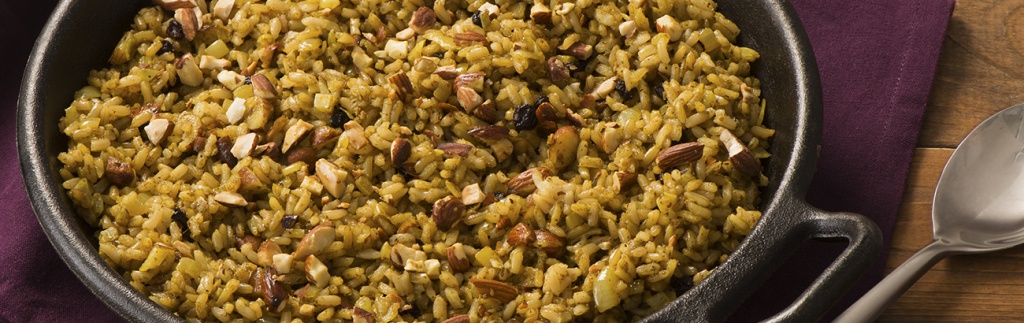 Spiced Almond and Pesto Rice