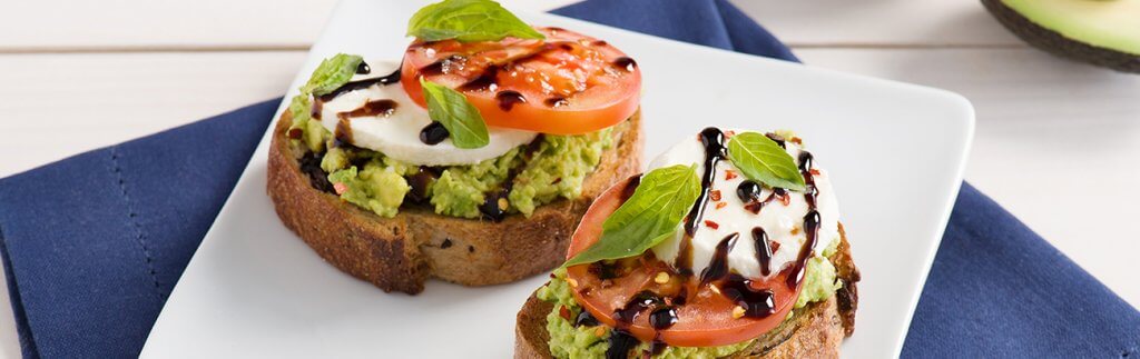 Caprese Avocado Toast with Balsamic Glaze