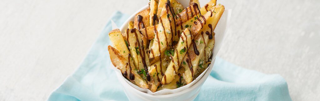 Parmesan Oven Fries with Classic Balsamic Glaze