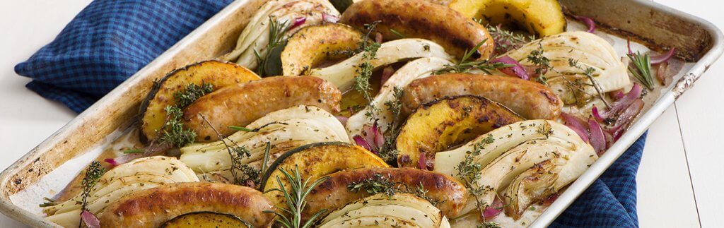 Sausage, Fennel and Squash Sheet Pan Supper