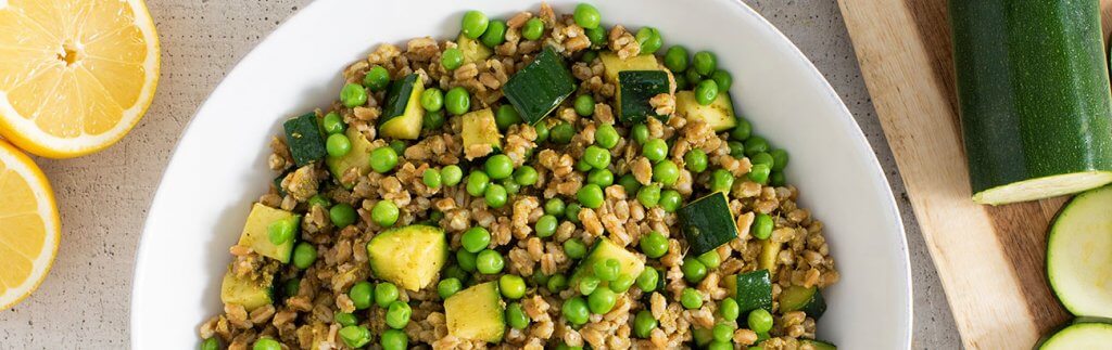 Farro with Zucchini, Peas and Lemon