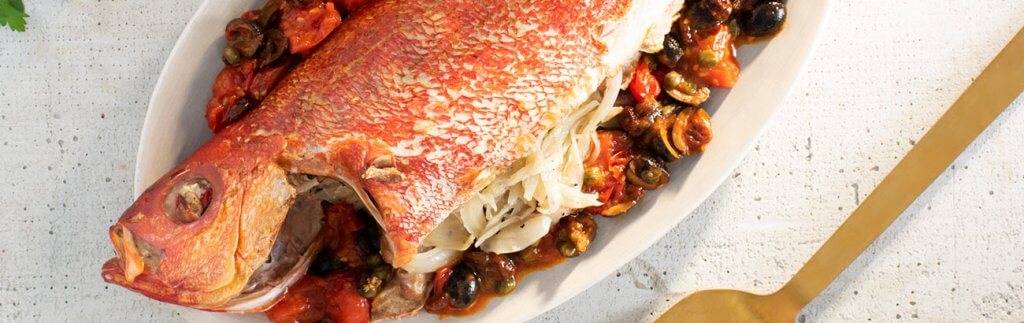 Roasted Whole Snapper with Fennel Stuffing