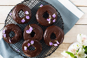Baked Olive Oil Chocolate Donuts with Hidden Veggies