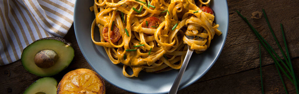 Fettuccine with Avocado Pesto Sauce